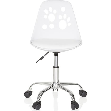 [GEBRAUCHT] B-Ware Kinderstuhl Drehstuhl Stuhl Hjh Office Fancy I Kunstleder Weiss Katzenpfoten