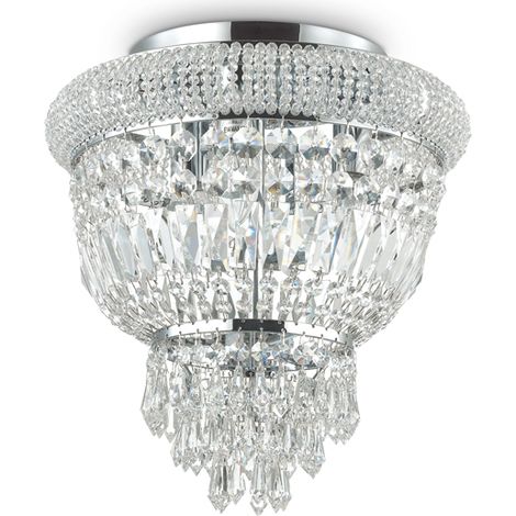 Plafoniera Classica Dubai Metallo-Cristallo Cromo 3 Luci E14 (1/3)