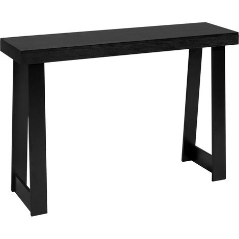 Mophorn Konsolentisch für Eingangsbereich und Wohnzimmer (118 x 30,5 x 81 cm / L x B x H), rechteckiger Tisch aus robustem Mehrschichtmaterial, ideal für Flur, Schlafzimmer und Foyer, Schwarz (1/5)