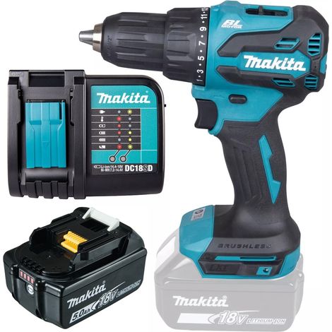 Makita DHP490RTX4 18V LXT Lithium Brushless Combi Hammer Drill Compact 1 x 5AH (1/5)