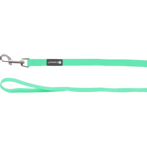 Laisse Chien Vert Menthe traque entraînement 1000cm L x 1,7cm l x 0,2cm H biothane Hydrofuge poignée Mousqueton chromé 10m 17mm