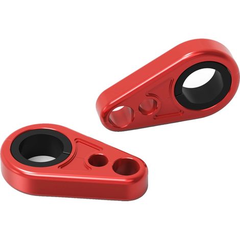 Abrazaderas para latiguillos de freno, aluminio mecanizado, aptas para quads deportivos, color rojo. (1/2)