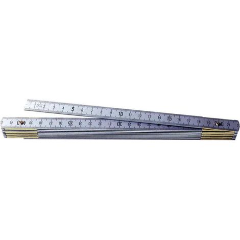 Mesure pliante en alu satiné mat - 200 cm
