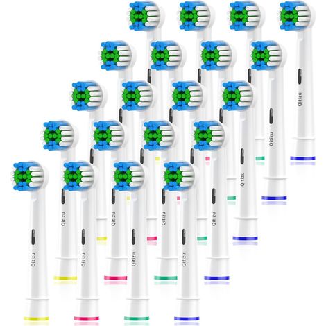 Lot de 20 Brossette de Rechange Compatible avec 20 Têtes de Brosse à Dents Electriques, Precision Têtes de Brosse à Dents pour Élimination de la Plaque Dentaire (20 Blanc, 20 unité) (1/5)