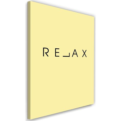 Tableau sur toile Inscription Relax Jaune 40x60 (1/5)