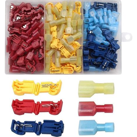 18 Paar T-Hauptleitungszweige, abisolierte drahtlose Schnellverdrahtungsklemmen, dreifarbige Mischung