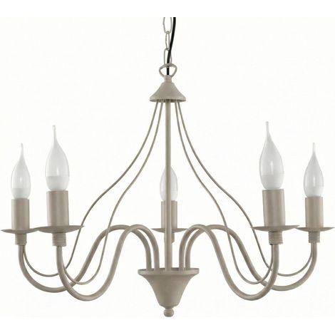 Suspension chandelier taupe 5xE14 VICTORIA Pure Lume (1/5)