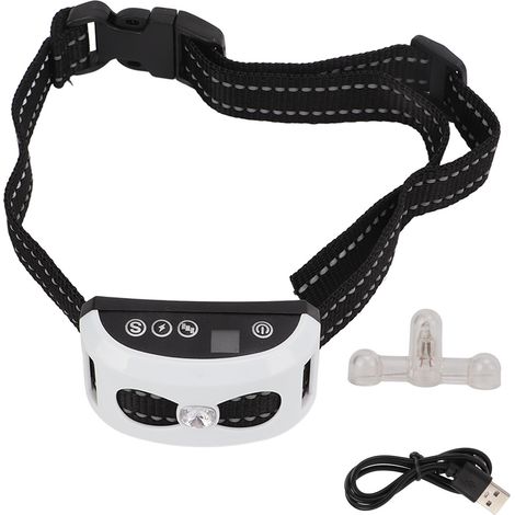 Collier anti-aboiement pour chien, Rechargeable par USB, étanche, Vibration automatique, LED, entraînement pour chiot (1/5)