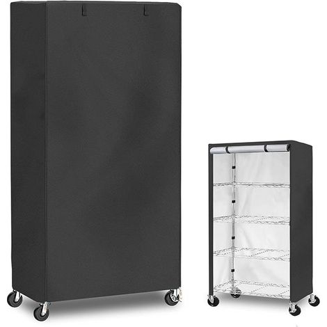 Housse pour Racks de Stockage,Housses Robustes pour Étagères Métalliques,Couverture Résistante au Vent, Ajustable, Portable pour Organisateur pour Entrepôt, Entrée, Garage, Chambre (1/5)
