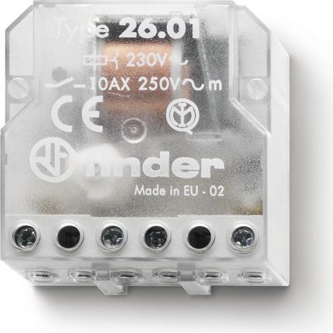 télérupteur de boite - 24 volts ac - 1 contact no - 10a - finder 260180240000pas