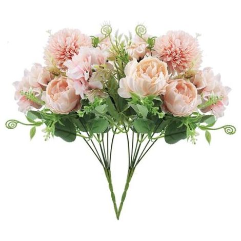 BUNTHAUS 2 Pièces Fleurs Artificielles Bouquet de Pivoine d'Hortensia en Soie , Realiste Arrangement Floral Mariage Décoration Centre de Table pour Maison Jardin Bureau (1/5)