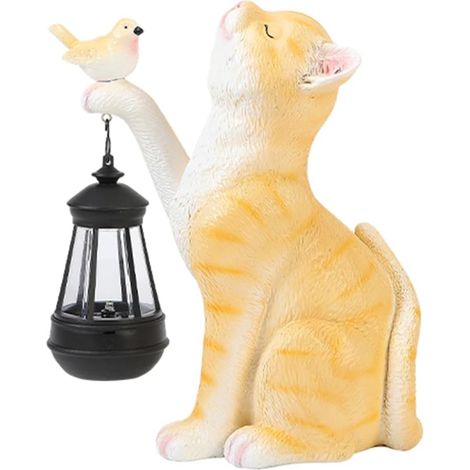 Lampe Solaire Petit Chat Résine Créatif Chat Yard Lumière Mignon Mini Chat Lanterne Extérieure Solaire Extérieur Statue Lumière pour Cour Balcon Voie