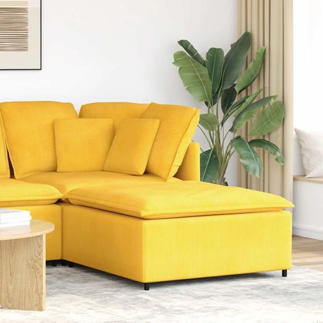 Modulares Sofa Fußhocker-Modul Hellgelb 100x100x48 cm (1/5)