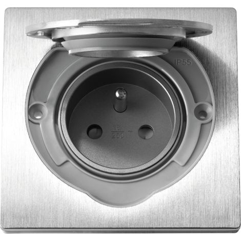 Prise encastrée 2P+Z 250V 16A – Indice de protection IP55 – Montage dans boîtier 60mm – Pour espaces humides – Orno (1/7)