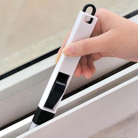 Brosse de nettoyage pour rails de fenêtre : inclut une pelle et une brosse à fentes — Outil de nettoyage pour la cuisine