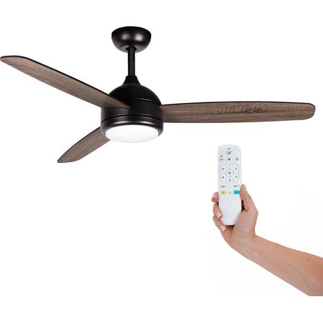 Ventilador de Techo Kekai Siroco Negro DC 132x40cm 55W Negro con Aspas de Madera, Luz Regulable, Temporizador y Aplicación Smart (1/5)