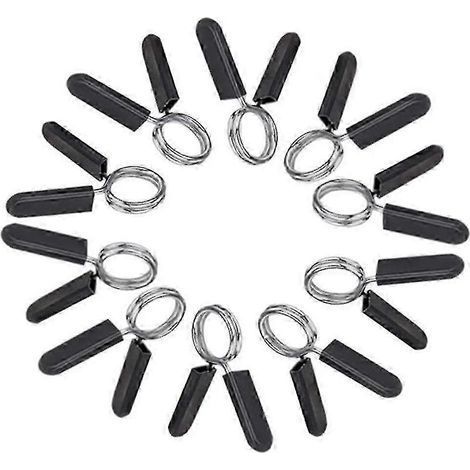 Lot de 10 colliers de serrage pour barres d'haltères, compatibles avec les barres d'haltères standard et les anneaux de verrouillage à ressort. Idéal pour les entraînements et la muscula (1/4)