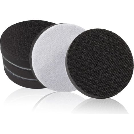 Lot de 5 tampons en mousse souple avec crochet et boucle de 7,6 cm - Sans trou - 75 mm - Pour ponçage (1/5)