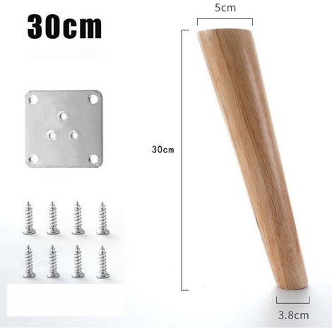 Abgewinkelte Tischbeine aus Metall, 4er-Set mit Befestigungsplatten und Schrauben - 30 cm hoch für Möbel, moderner Stil. (1/4)