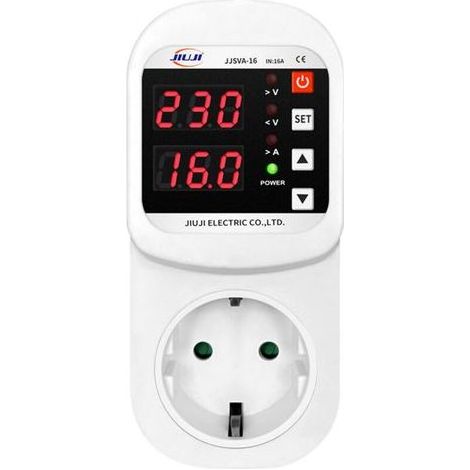 SJLERST Prise de courant avec protection automatique contre les surtensions et les surintensités, équipée d'un écran LED et d'une fonction de réinitialisation automatique (1/5)