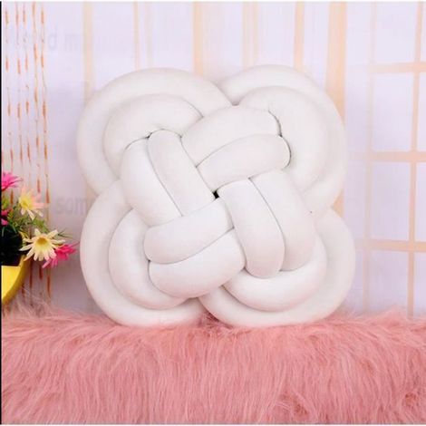 Soft velvet decorative cushion with a modern bow, perfect for sofas or beds. Available in white and various colors. Includes a cover