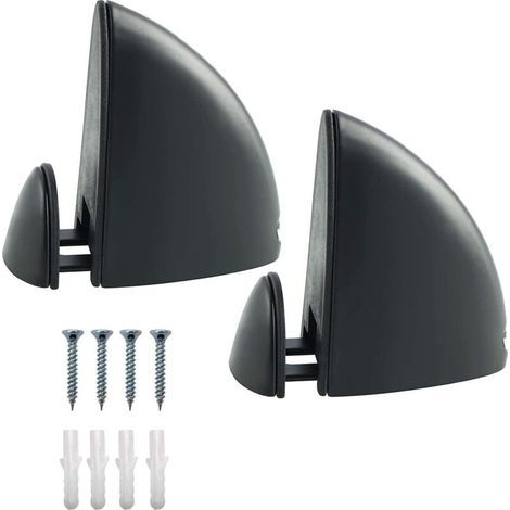 ZOLGINAH - Set di 2 staffe regolabili per mensole in vetro, morsetto di supporto per specchio in vetro, protezione per mensole in vetro per bagno, spessore 2-17 mm (nero) (1/5)