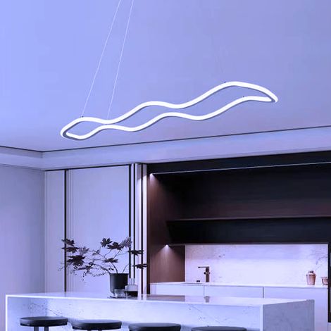 Lampadario Plafoniera Illuminazione a Led Moderno 48W Luce Soffitto Forma onda luce bianca fredda 6500K (1/5)