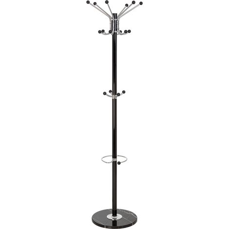 Perchero de metal con paraguero y 6 ganchos D36x175h cm