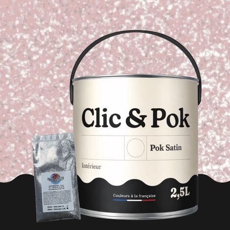 Peinture Effet Pailleté pour Murs & Plafonds - POK PAILLETTE - 2,5L - Rose Moyen (1/4)