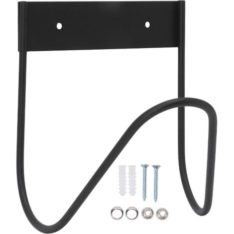 Support mural pour tuyau d’arrosage en acier inoxydable 304, crochet lourd pour extérieur, jardin, noir (1/5)