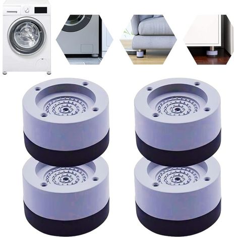 4 Pack Anti Vibration Washing Machine Pads, Washing Machine Mats, Anti Vibration Washing Machine Pads, Universal Rubber Feet for Washing Machine and Dryer, Feet Shock Absorbers