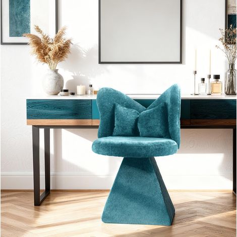 Chaise salle manger pivotante 360° tissu bleu OKMYHOME (1/5)