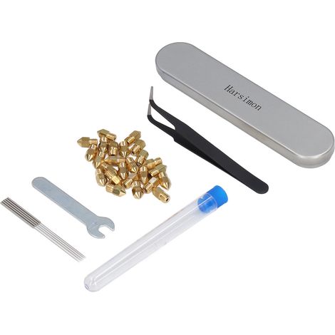 Kit de nettoyage pour buses MK8 tête plate – Aiguilles de déboucheur, jeu de 10 pièces, outil d'entretien pour imprimante 3D, précision fine, acier inoxydable (1/5)