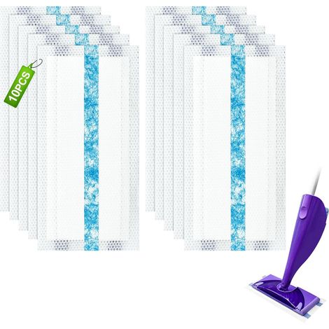 Lntyq Mopp-Pad-Nachfüllungen, kompatibel mit Swiffer WetJet Spray Mop für Hartholz und Böden, 10 robuste Einweg-Mopp-Nachfüllpads mit Schrubbstreifen, Multi-Oberflächen-Nass- und Trocken-Mopp-Pad-Nach (1/5)
