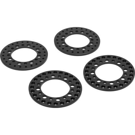 Wiederverwendbare 1,9-Zoll-Außenring-Beadlock-Felgen aus Aluminiumlegierung, RC-Zubehör für 1/10 Traxxas-Modelle, Schwarz (1/5)