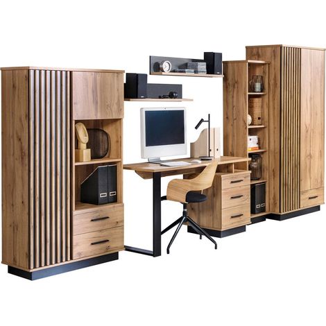 Conjunto para oficina en casa Tenodeu 118 , Vidrio templado, MDF, Aglomerado laminado (1/5)