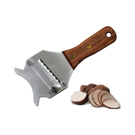 Affetta tartufi, grattugia tartufi, taglia tartufi, rasoio per cioccolato, lama in acciaio inossidabile 430 con affilatura regolabile - manico in legno di pero 18,8×8×1,4 cm (1/5)