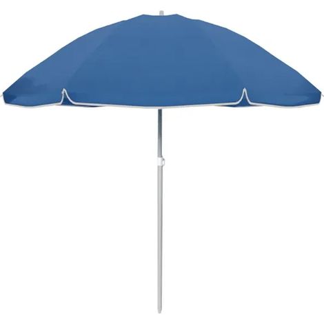 Marbueno Sombrilla Nylon Acero Con Funda Color Azul 140 cm Jardin Piscina y Playa (1/2)