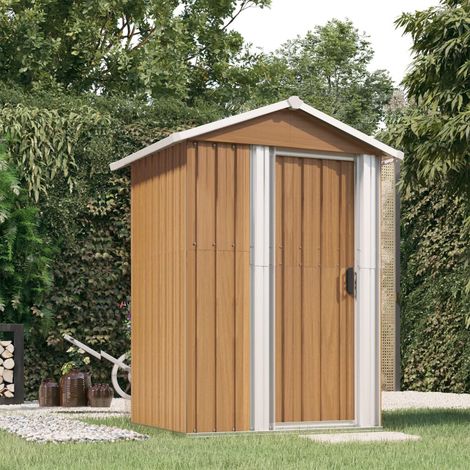 Geräteschuppen Braun 126x97,5x177 cm Verzinkter Stahl CFW392031 (1/5)