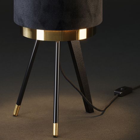 Tischlampe Goldamo, Schwarz, 23 x 46 cm, Vicco
