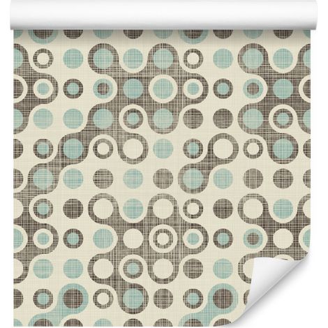 Abstrakte Kreistapete im Retro-Stil für Wohn- und Schlafzimmer, 50 x 1000 cm (1/5)