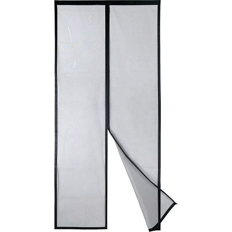 Moustiquaire Magnétique Pour Porte – Maille Ultrarésistante, Joint Magnétique de Haut en Bas, Fermeture Automatique, Garde l'Air Frais à l'Intérieur(120x210 CM, Noir)