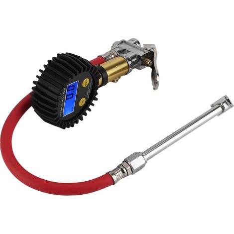 Reifenfüller mit Luftschlauch und digitalem Manometer, universell für Auto und Motorrad, 3–200 PSI (1/5)