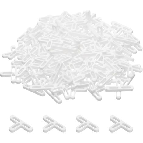 100Pcs Entretoises de Carrelage en Plastique Dur de 5mm de Type T pour L'Installation de Carreaux, Clips D'Espacement Céramique pour Mur et Sol (1/5)