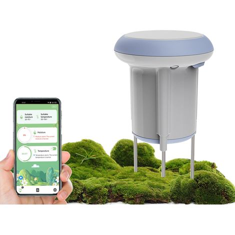 WiFi/Bluetooth Bodenfeuchte- und Temperatursensor ohne Hub IP65 wasserdichter Innen-/Außen-Pflanzenmonitor Alexa-kompatibel (1/5)