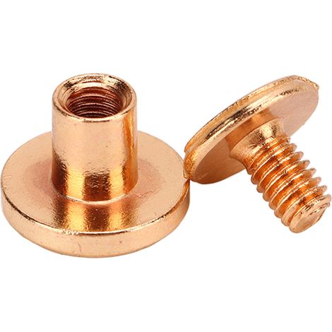 200 jeux de vis à charnière 9x6,5 mm, kit de vis à charnière à revêtement électrolytique uniforme pour cuir (à faire soi-même), kit de rivets pour cuir, or