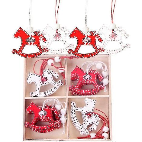 100 étiquettes de Noël en bois, décorations de Noël en bois, étiquettes de Noël rouges en bois, étiquettes de Noël en bois (1/3)