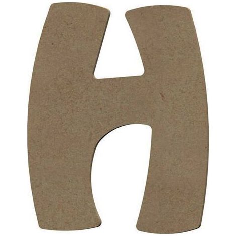 Lettre majuscule H en bois MDF à décorer - 8 cm (1/3)