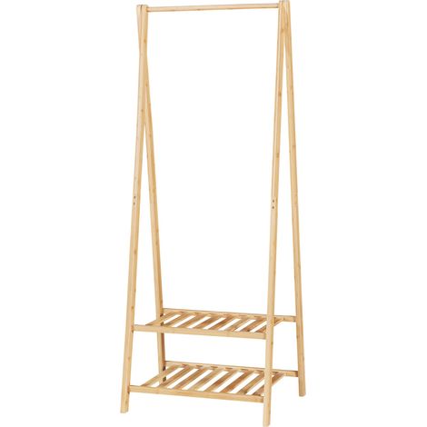 Portant à vêtements bambou 150 x 60 x 40 cm naturel