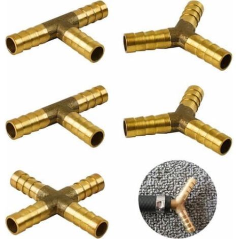 Jeu de raccords pour tuyau QttvbTna, Y/T/raccord en croix, laiton, 8mm, accessoire d'arrosage (1/5)